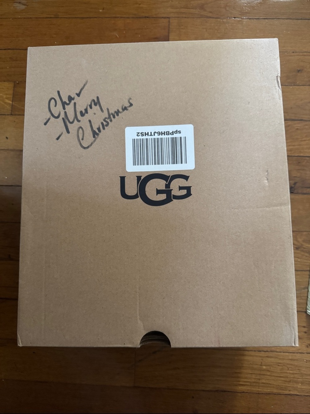 UGG Brown Cardboard Shoe Box with Black Logo